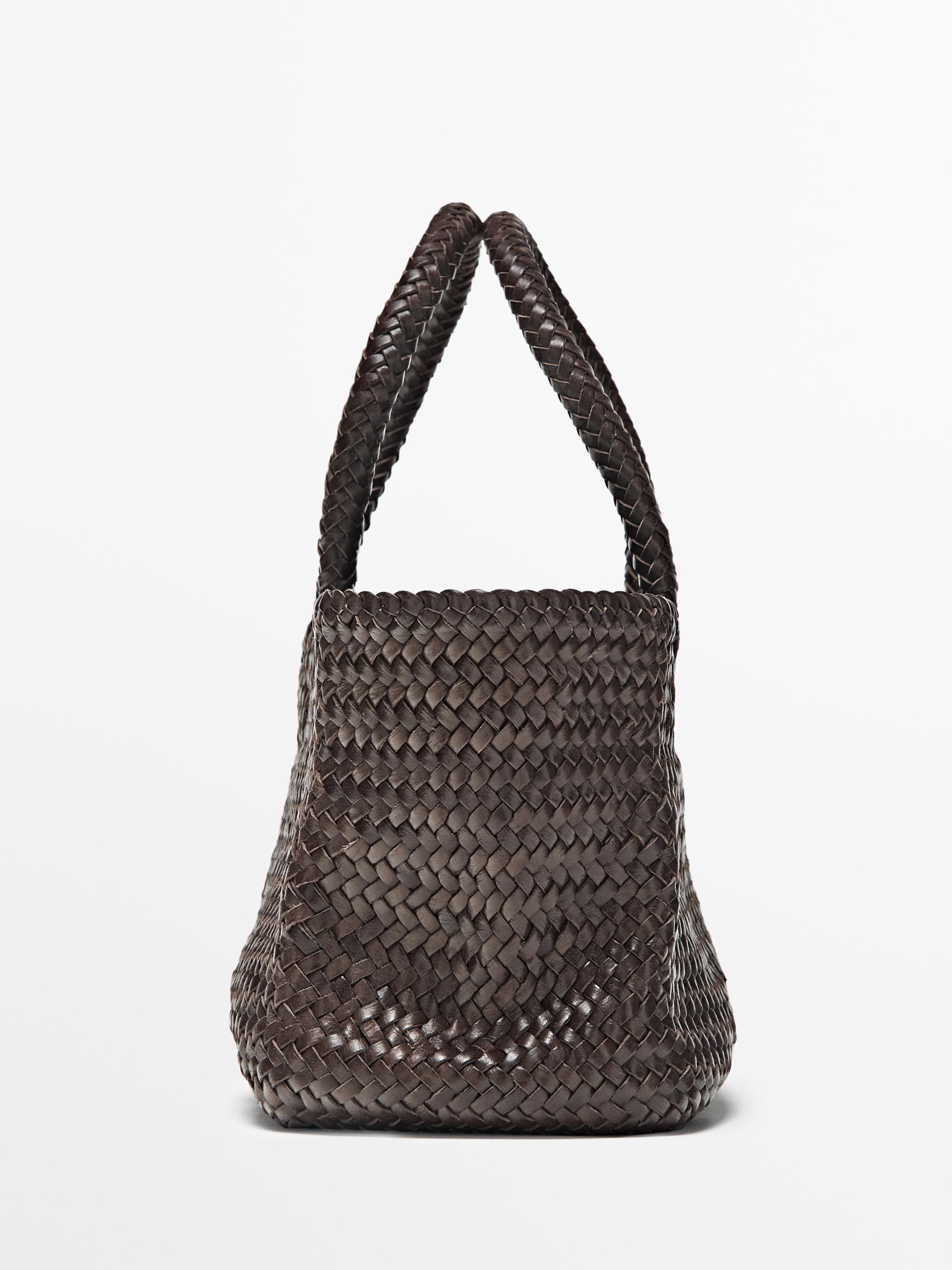 braided nappa leather tote bag